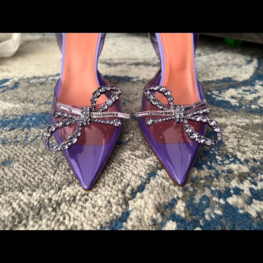 Authentic pre owned Amina muaddi pvc pump